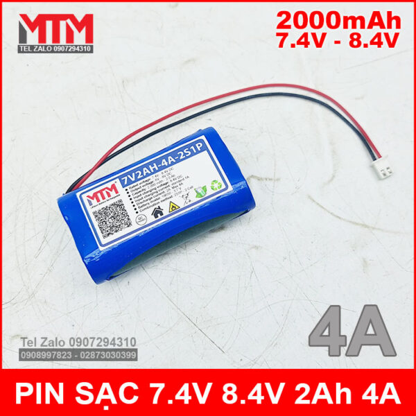 Pin sạc 7.4V 8.4V 2000mAh 4A MTM 2