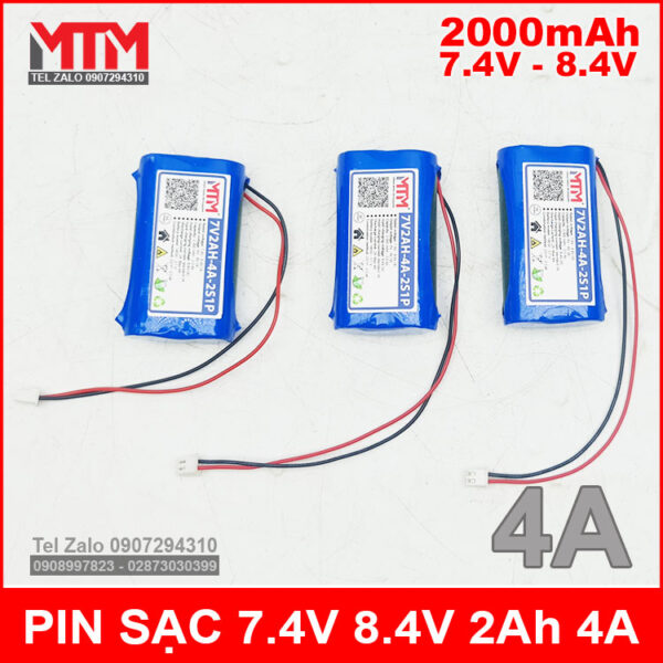 Pin sạc 7.4V 8.4V 2000mAh 4A MTM 1