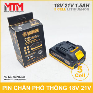 Pin chân phổ thông 18V 21V 1.5Ah 5 cell Hukan 17