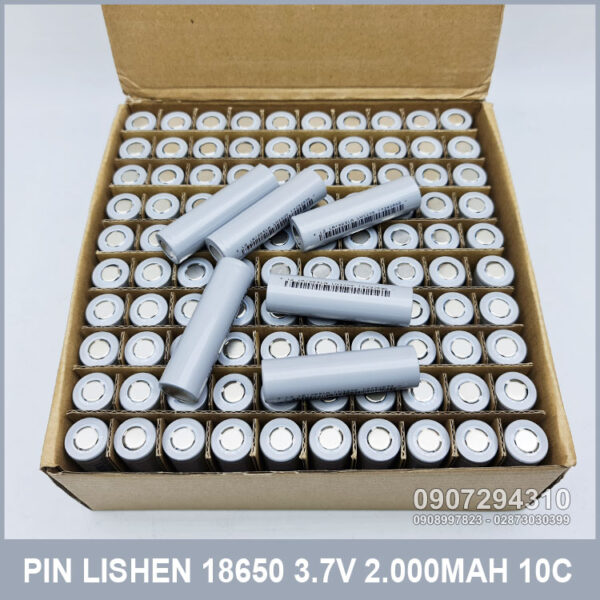 Pin 18650 2000mAh 3.7V 10C Lishen xám 3