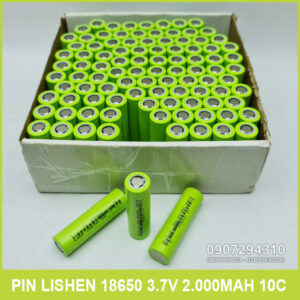 Pin 18650 2000mAh 3.7V 10C Lishen xanh 12