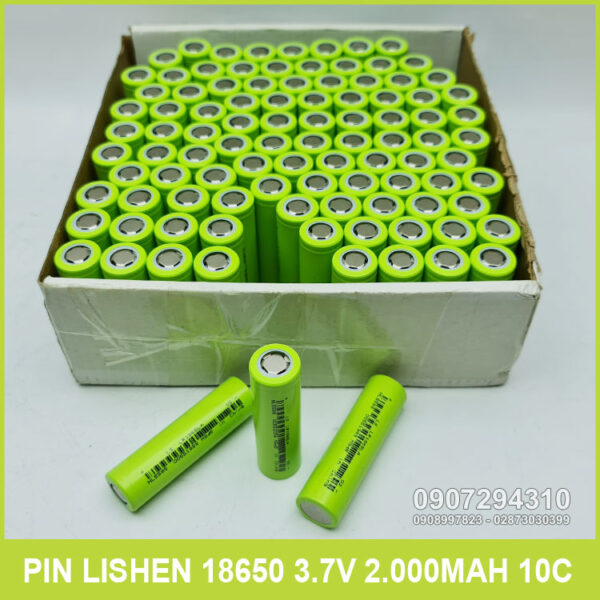 Pin 18650 2000mAh 3.7V 10C Lishen xanh 4