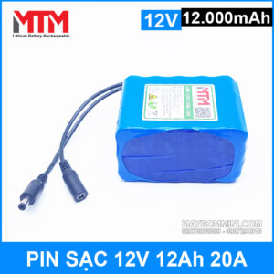 Pin sạc 12V 12Ah 3S chịu tải 20A MTM kèm sạc 14