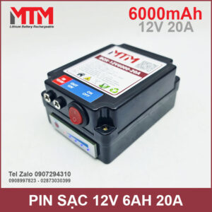 Box pin sạc lithium 12V 6000mAh 20A MTM kèm sạc 16