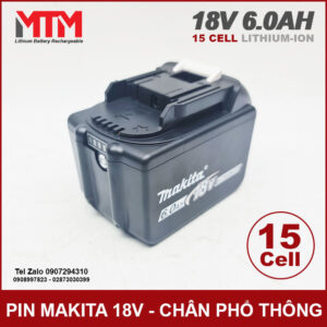 Pin chân phổ thông Makita Hukan Dekton 18V 21 6.0Ah 15 cell mạch 80A 20