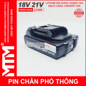 Pin chân phổ thông Makita 18V 21V 2.5Ah 5 cell mạch 80A led báo pin - Cell Samsung 25R 16