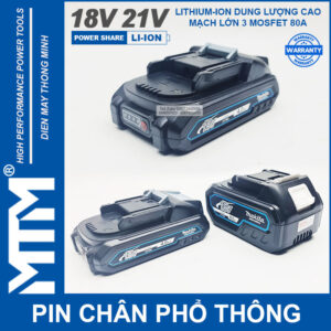 Pin chân phổ thông Makita 18V 21V 4Ah 5 cell mạch 80A led báo pin - Cell Lishen 21700 11