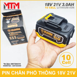 Pin chân phổ thông 18V 21V 3Ah 10 cell Hukan 11