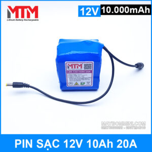 Pin sạc lithium 12V 10.000mAh 3S chịu tải 20A MTM 13