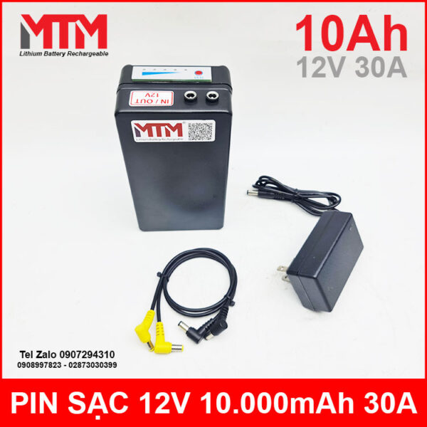 Box pin sạc lithium 12V 10000mAh 30A MTM 3