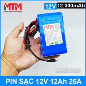 Pin sạc 12V 12Ah 25A 3S MTM 13