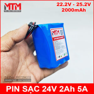 Pin sạc 24V 2Ah 5A 6S MTM 14