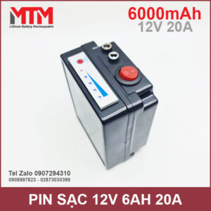 Box pin sạc lithium 12V 6000mAh 20A MTM kèm sạc 19