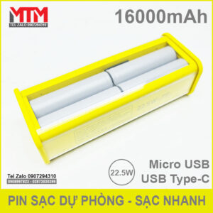 Sạc dự phòng 16000mAh 8 cell 22.5W - sạc nhanh 17