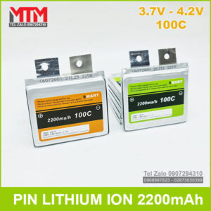 Pin lithium ion 3.7V 2200mAh 100C Smart 12