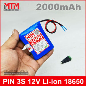 Khối pin sạc 12V 2Ah 5A 3S MTM kèm sạc 16