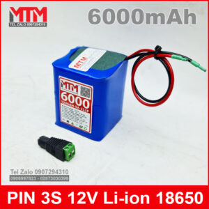 Khối pin sạc 12V 6Ah 5A 3S MTM kèm sạc 13