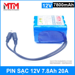 Pin sạc lithium 12V 7800mAh 3S chịu tải 20A MTM 14