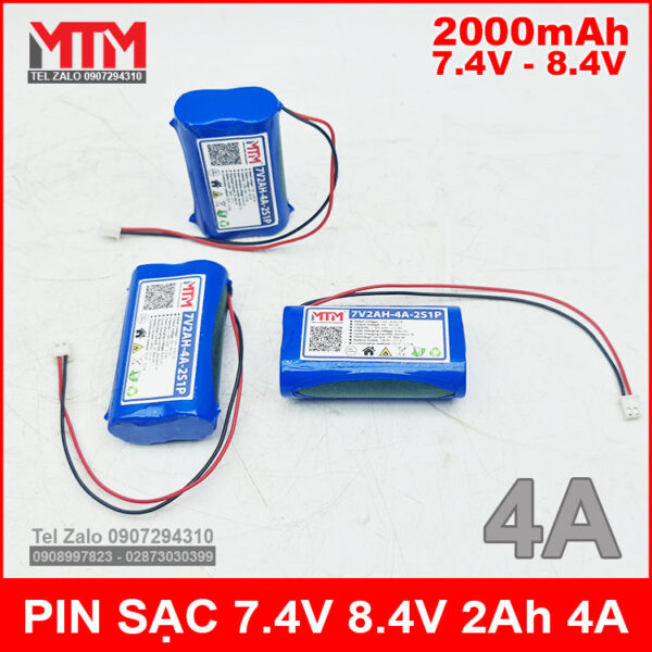 Pin sạc 7.4V 8.4V 2000mAh 4A MTM 9