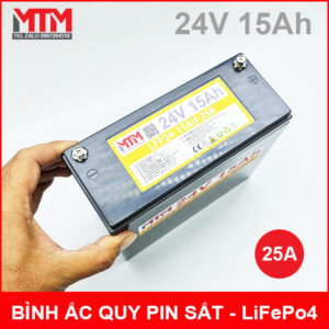 Bình ắc quy pin sắt LiFePo4 24V 15Ah 25A 13