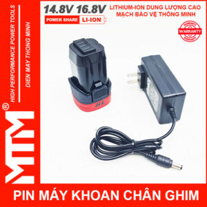 Pin máy khoan bắt vít 16.8V 2.5Ah 4 cell chuẩn khe chân ghim - Cell EVE 12C 30A 17