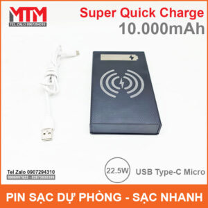 Pin dự phòng 10000mAh sạc nhanh không dây 5 Cell 20