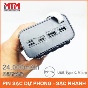 Pin dự phòng 24000mAh sạc không dây 12 Cell 14