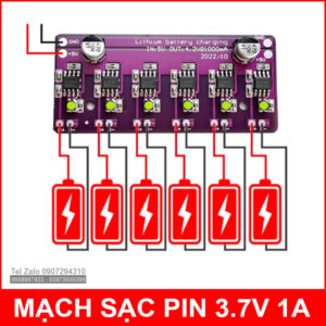 Mạch sạc pin 18650 3.7V 4.2V 1A 6 cell độc lập 12