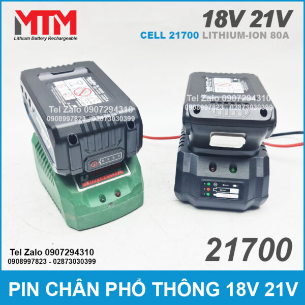 Pin chân phổ thông M21 Makita Hukan Dekton 18V 21V 4.0Ah 5 cell 21700 - mạch 80A 11