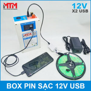 Box pin lithium 12V 18Ah 15A cổng USB 19