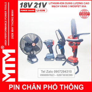 Pin chân phổ thông Makita 18V 21V 2.5Ah 5 cell mạch 80A led báo pin - Cell Samsung 25R 21