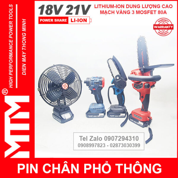 Pin chân phổ thông Makita 18V 21V 2.5Ah 5 cell mạch 80A led báo pin - Cell Samsung 25R 12