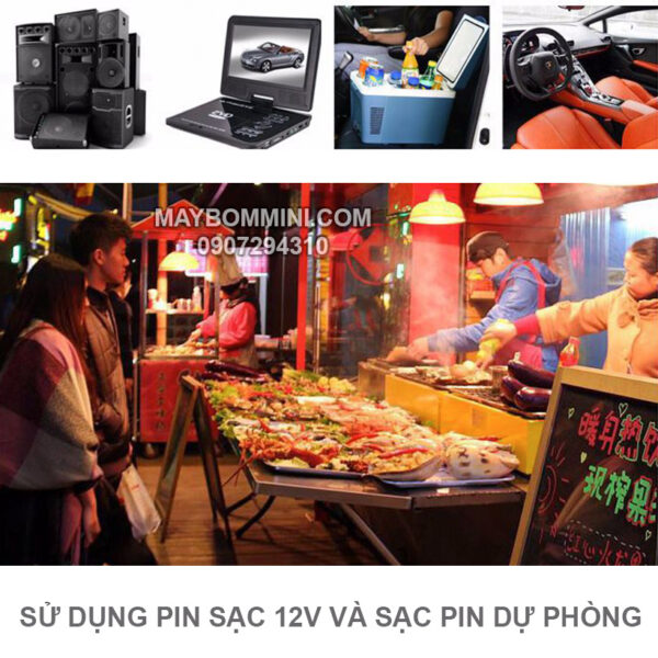 Pin sạc dự phòng 5V 12V 5800mAh On Off led đèn báo pin 10