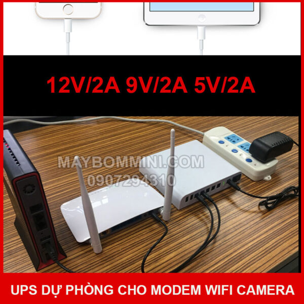 UPS dự phòng modem wifi camera 5V 9V 12V 24000mAh 5