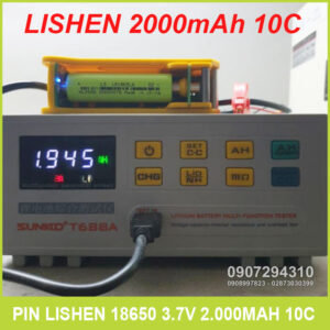 Pin 18650 2000mAh 3.7V 10C Lishen xanh 14