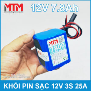 Khối pin sạc 12V 7.8Ah 25A 3S MTM - kèm sạc 12