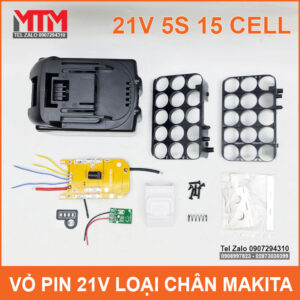 Vỏ pin Makita 18V 21V 15 cell kèm báo pin mạch sạc bảo vệ 80A 20