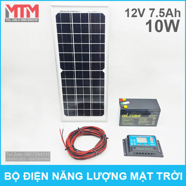 Bộ điện năng lượng mặt trời 10W 12V 7.5Ah 3