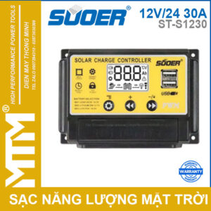 Bộ điều khiển sạc năng lượng mặt trời thông minh 12V24V 30A Suoer ST-S1230 - chính hãng 18