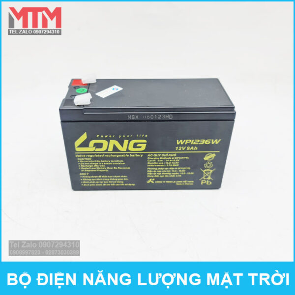 Bộ máy bơm năng lượng mặt trời 12V 20W 9Ah 1100L 10