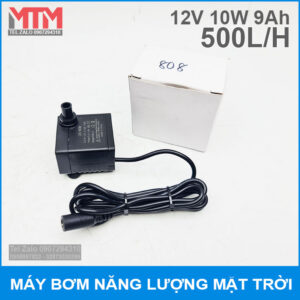 Bộ máy bơm năng lượng mặt trời 12V 10W 9Ah 500L 13