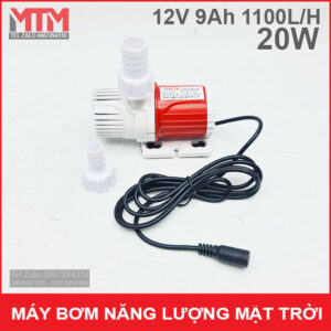 Bộ máy bơm năng lượng mặt trời 12V 20W 9Ah 1100L 13