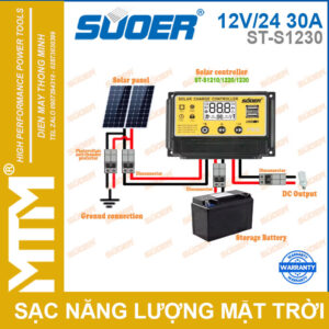 Bộ điều khiển sạc năng lượng mặt trời thông minh 12V24V 30A Suoer ST-S1230 - chính hãng 15