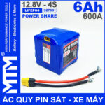 Ac quy pin kich khoi dong xe may 12V 540A 6Ah Jack XT60 MTM cao cap