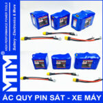 Ac quy pin kich khoi dong xe may 12V 540A Jack XT60 MTM