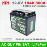 Ban binh ac quy pin xe may 12V 18Ah 800A ES12 M14 12V18AH 800A