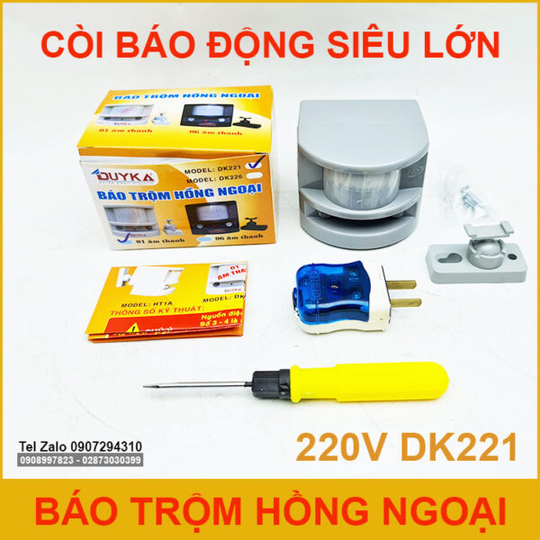 Bao trom hong ngoai 220V 1 am thanh Duyka DK221
