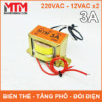Bien the bien ap tang pho doi dien AC 220V ra 12V 3A kep