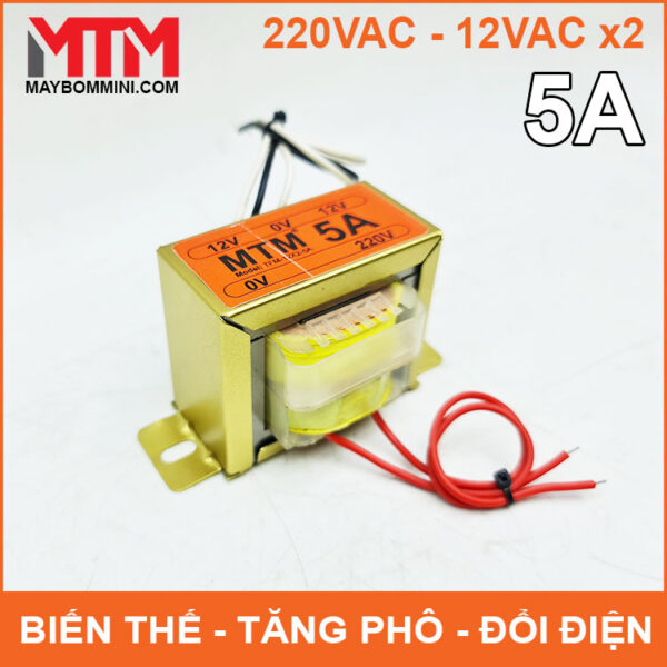 Bien the bien ap tang pho doi dien AC 220V ra 12V 5A chinh hang