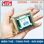 Bien the bien ap tang pho doi dien AC 220V ra 15V 3A cao cap